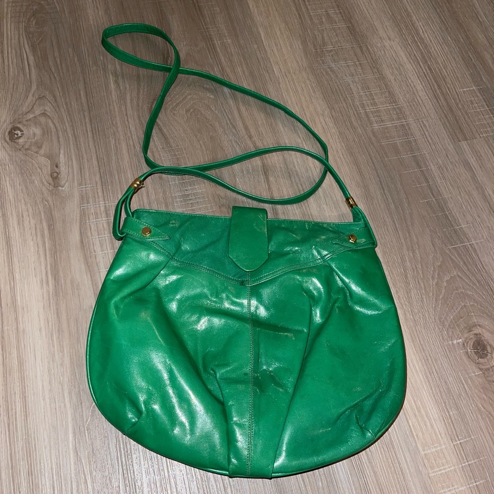 Vintage green cross body bag